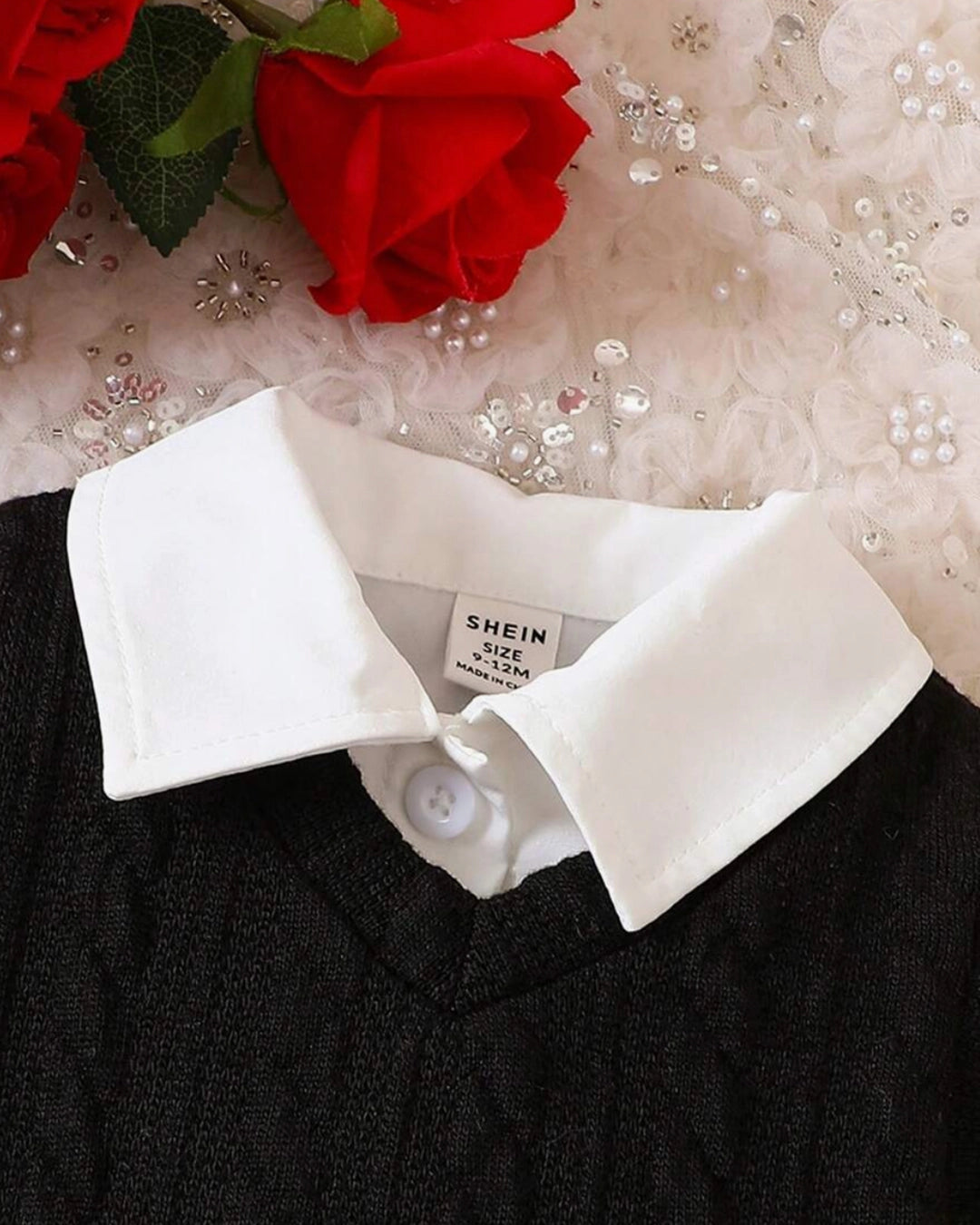 Baby Girl Puff Sleeve Top & Gingham Skirt with Vest Set