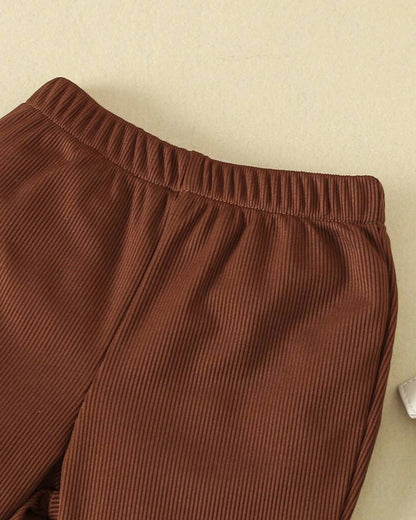 Baby Girl 3D Flower Bell Sleeve Top & Bell Bottoms Set