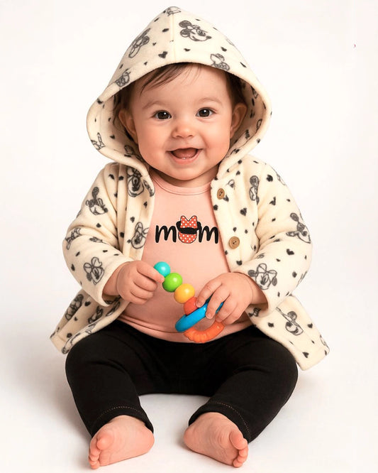 3-Piece Baby Girl Winter Outfit – Soft Fleece Jacket Set