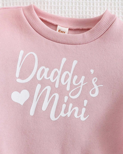 Baby Girl Heart Knit Sweatshirt & Pants Set (2pcs)