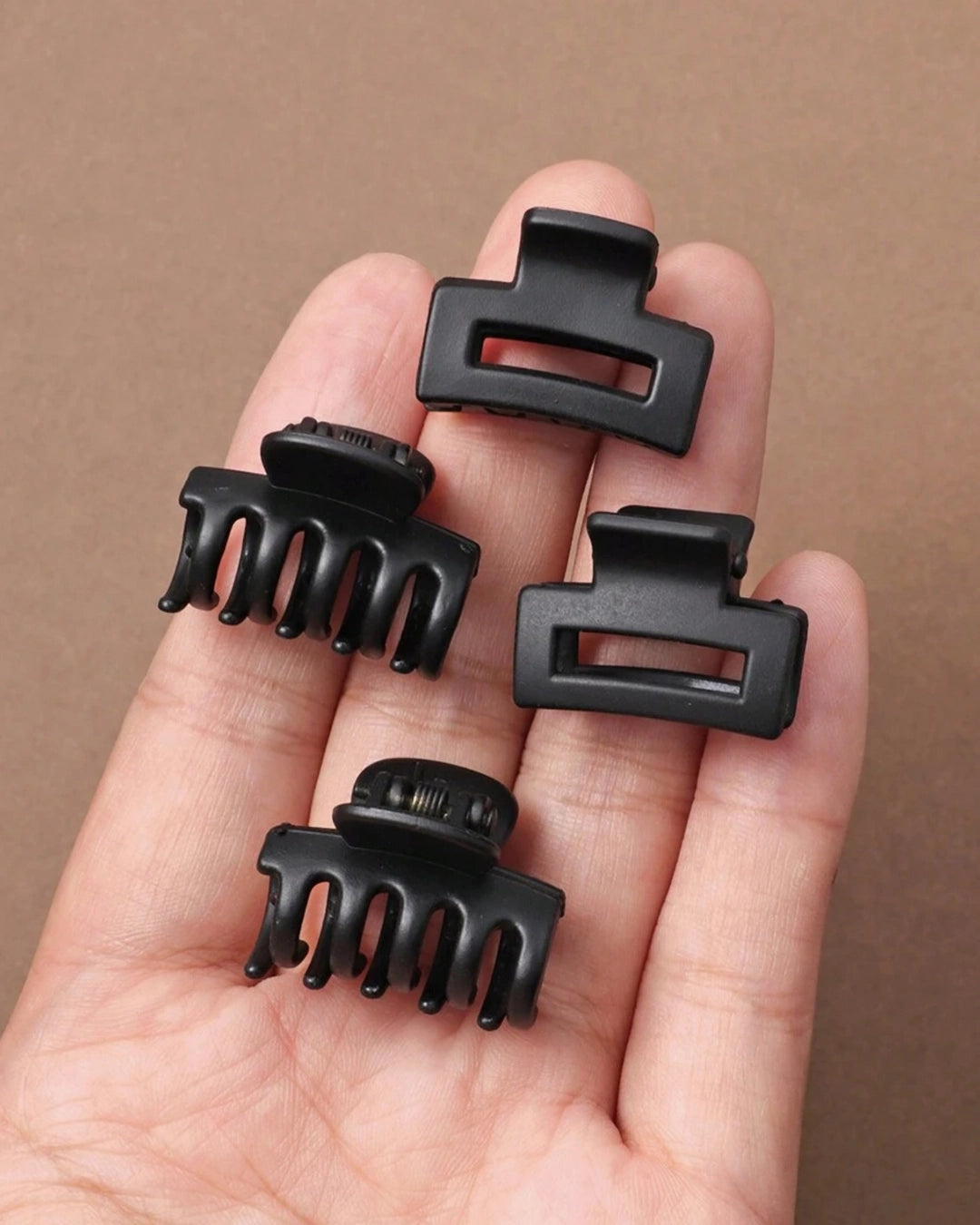 20pcs Mini Hair Clips – Square & Moon Shapes