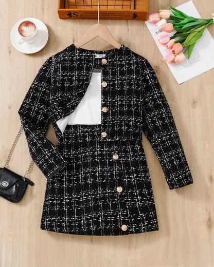 Tween Girls Jacket & Bodycon Skirt 2pcs Set