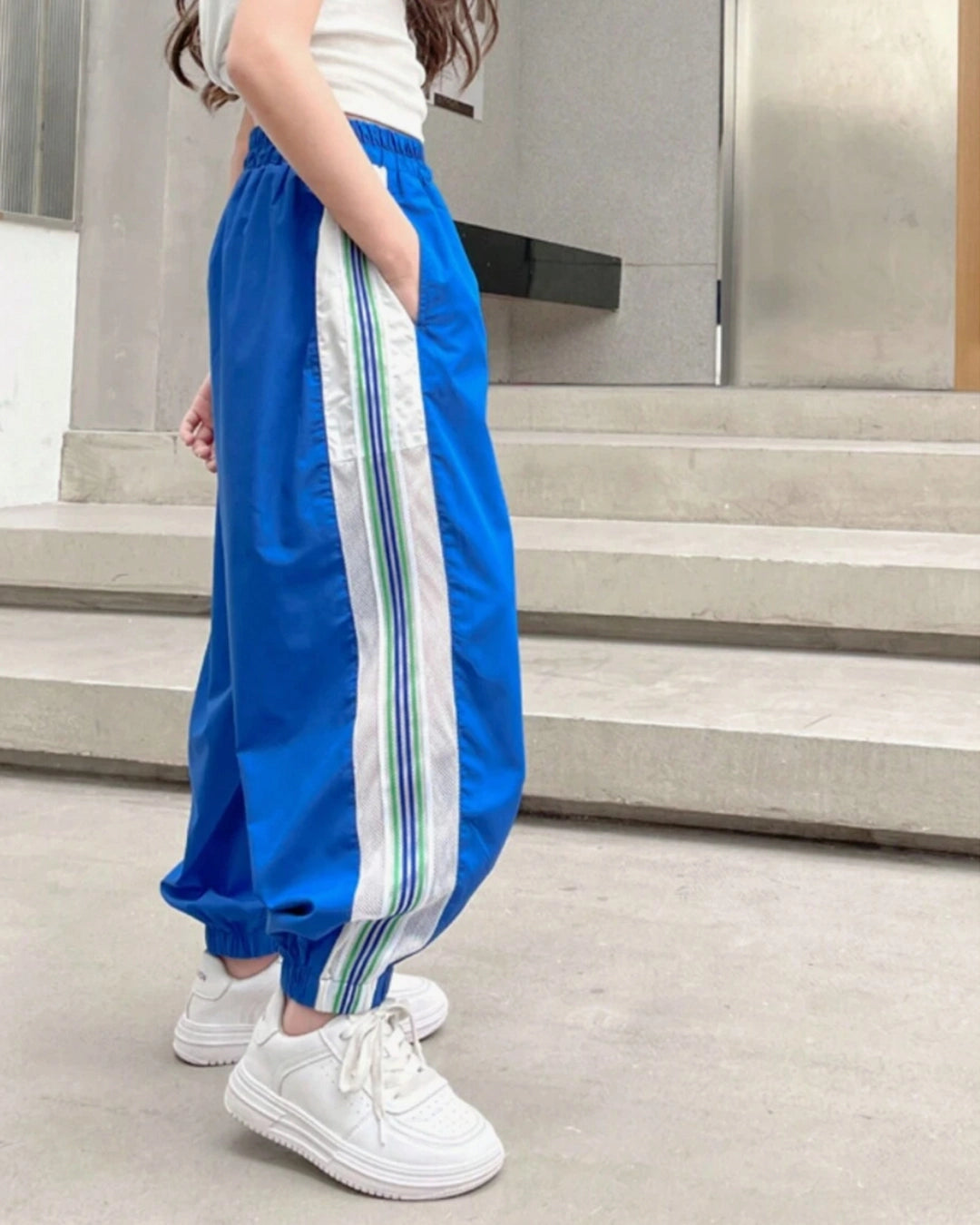Tween Girls Colorblock Striped Jogger Pants