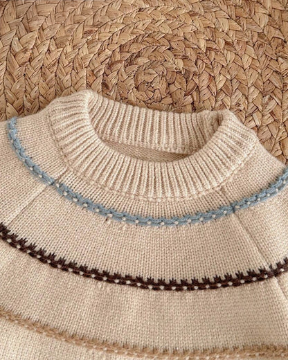 Baby Boy Striped Knit Sweater – Colorful Crew Neck Pullover