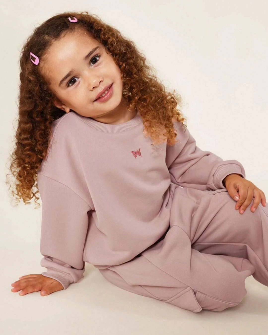 Baby Girl Waffle Knit Hoodie With Flared Pants Set