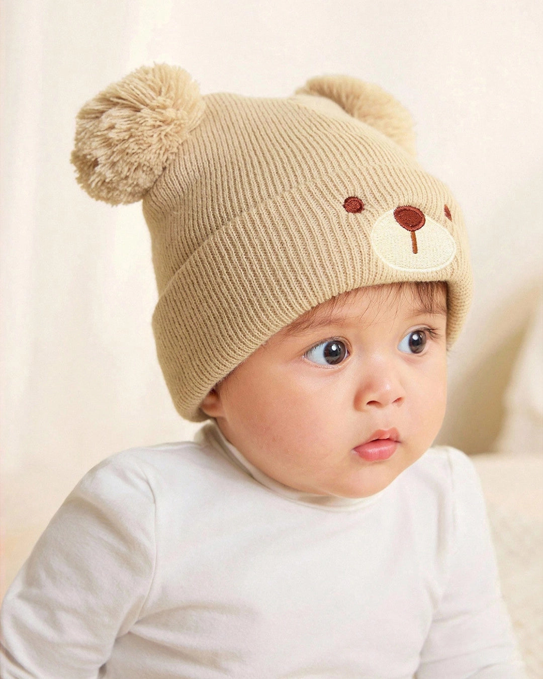 2pcs Baby Bear Knit Hats – Warm & Windproof