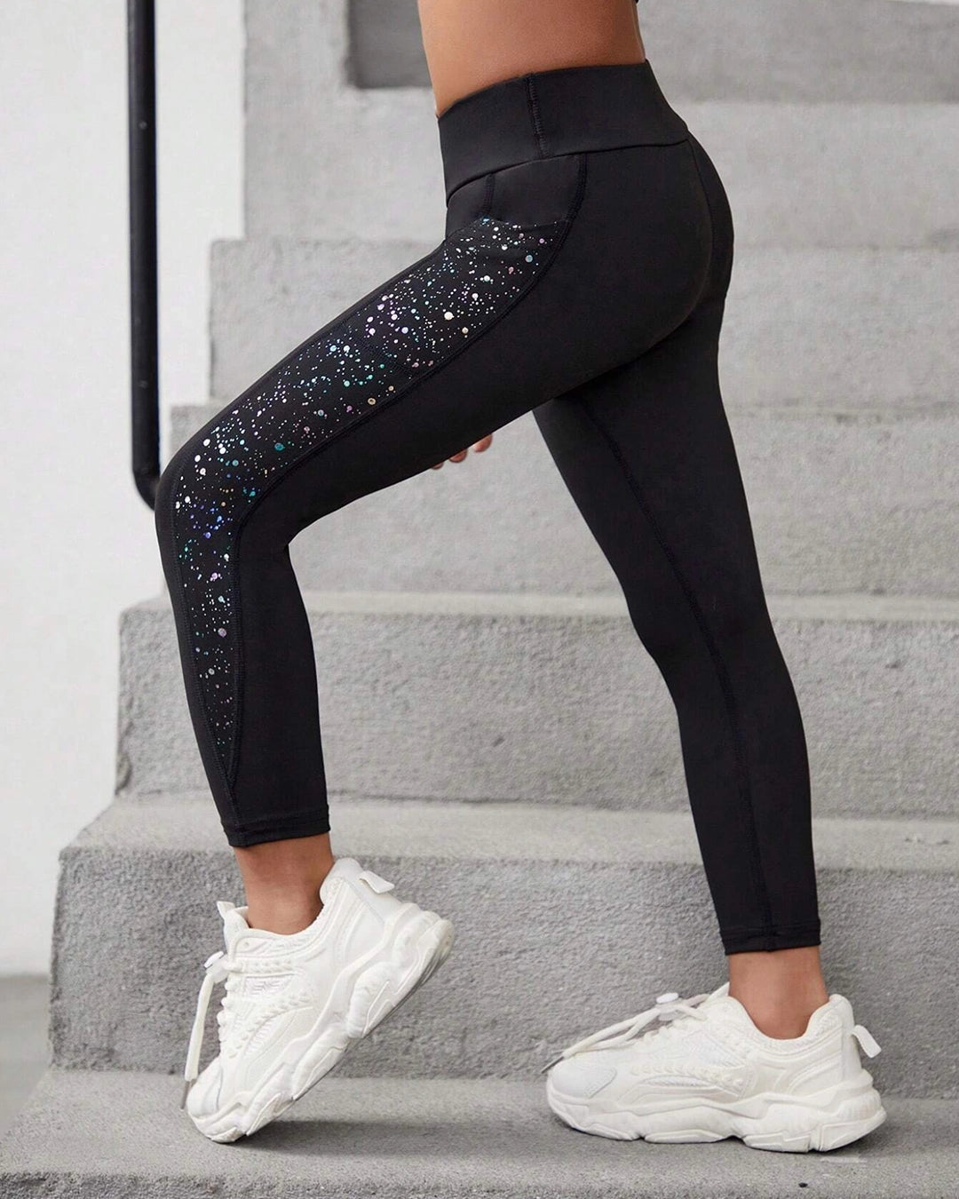 Girls' Starry Sky Sports Leggings with Pocket