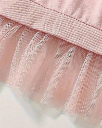Young Girl Autumn Tulle & Cartoon Top Set
