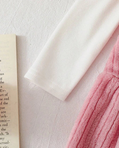 Baby Girl Fluffy Pink Dress & Turtleneck Set