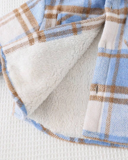 Baby Boy Colorful Plaid Woolen Coat