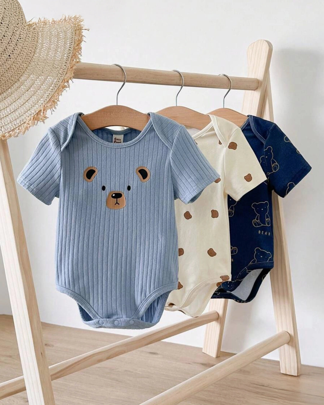 3-Pack Newborn Panda Bodysuits