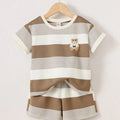 Boys' 2-Piece Striped Knit Shirt & Shorts Set