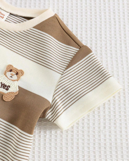 Boys' 2-Piece Striped Knit Shirt & Shorts Set