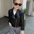 Girls' Faux Leather Jacket – Autumn Streetwear