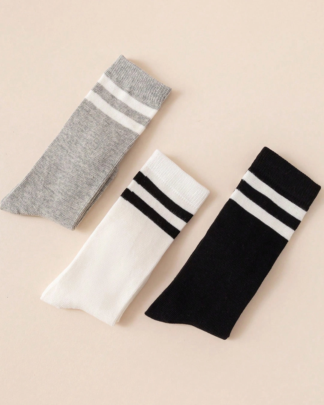 Kids Striped Knee-High Socks – 3 Pairs