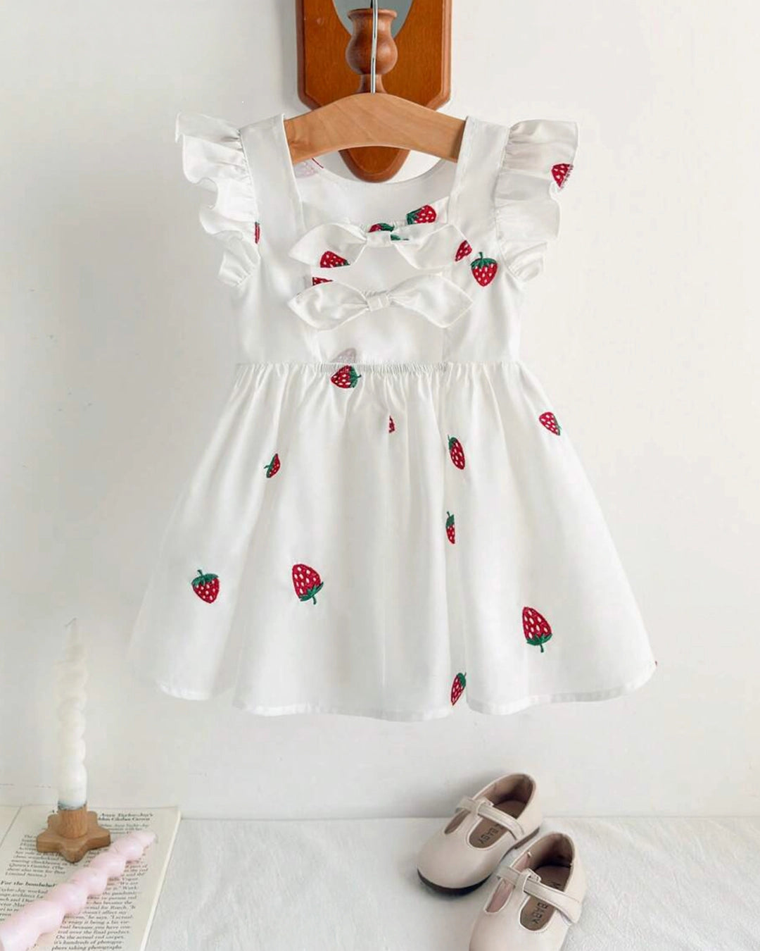 Strawberry Print Casual Dress for Girls
