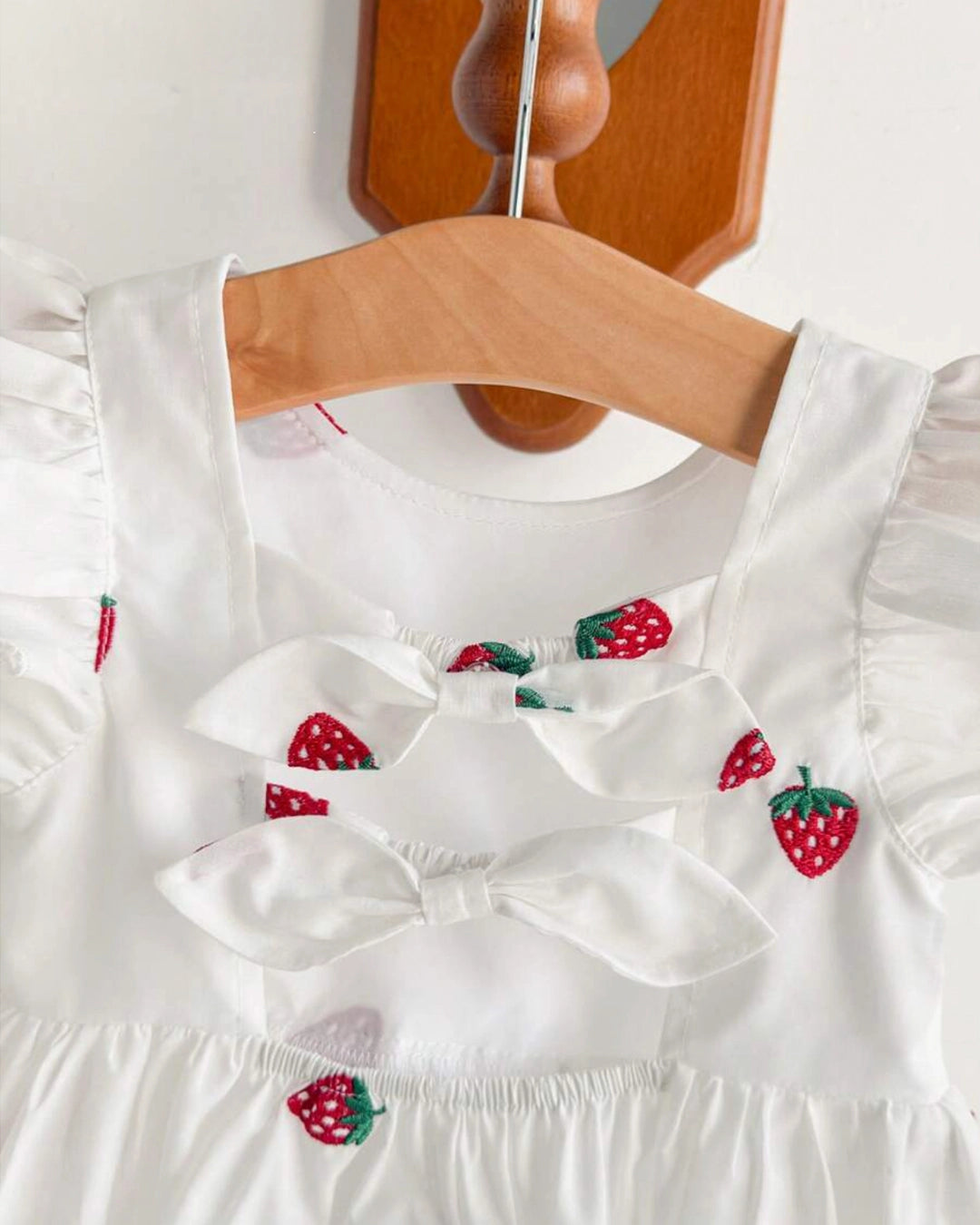 Strawberry Print Casual Dress for Girls