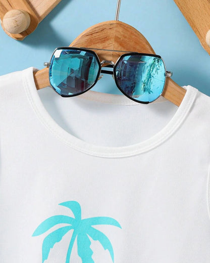 Boys' Beach Print Shirt & Shorts Set - 2 pcs
