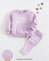 Baby Girl Heart Knit Sweatshirt & Pants Set (2pcs)