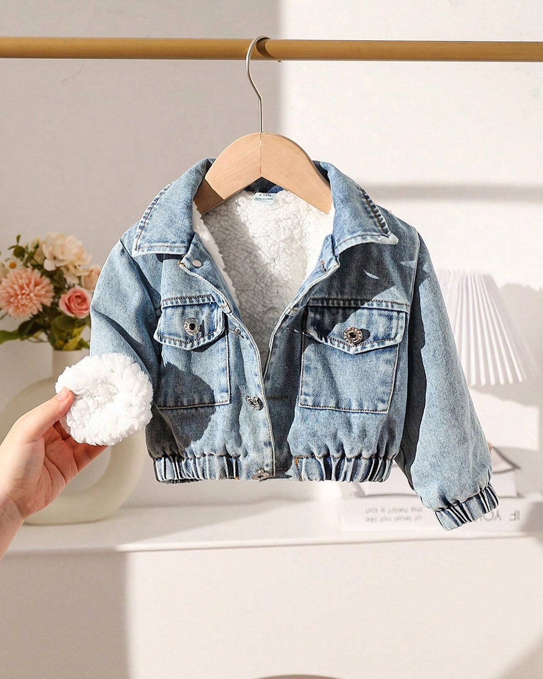 Baby Girl Teddy Lined Denim Jacket