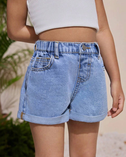 Girls’ Blue Denim Shorts – Casual Summer Essential