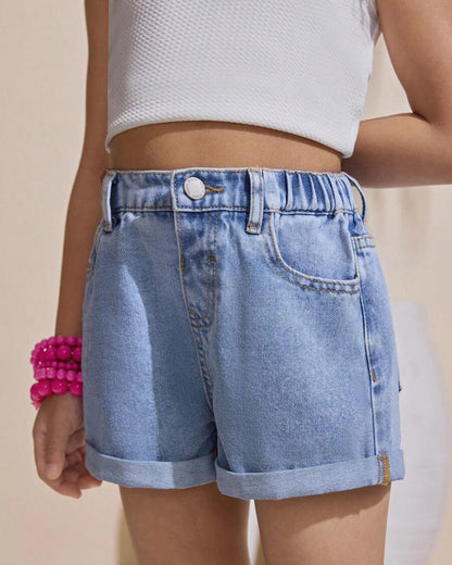 Girls’ Blue Denim Shorts – Casual Summer Essential
