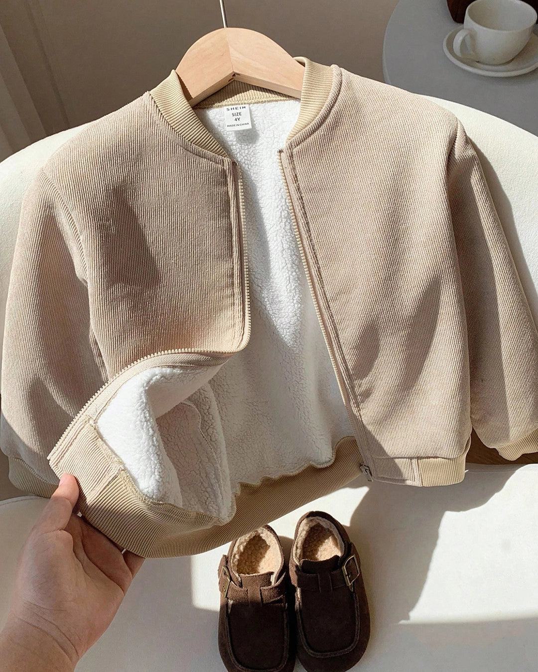 Boys Corduroy Padded Baseball Jacket