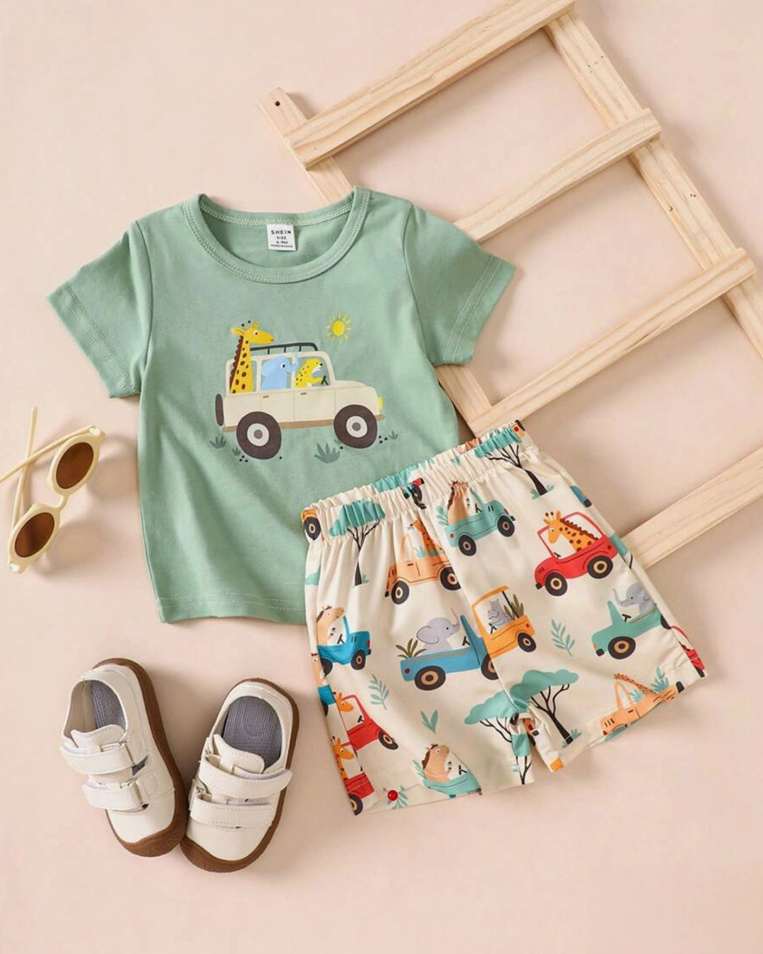 Cartoon Animal & Car Baby Set