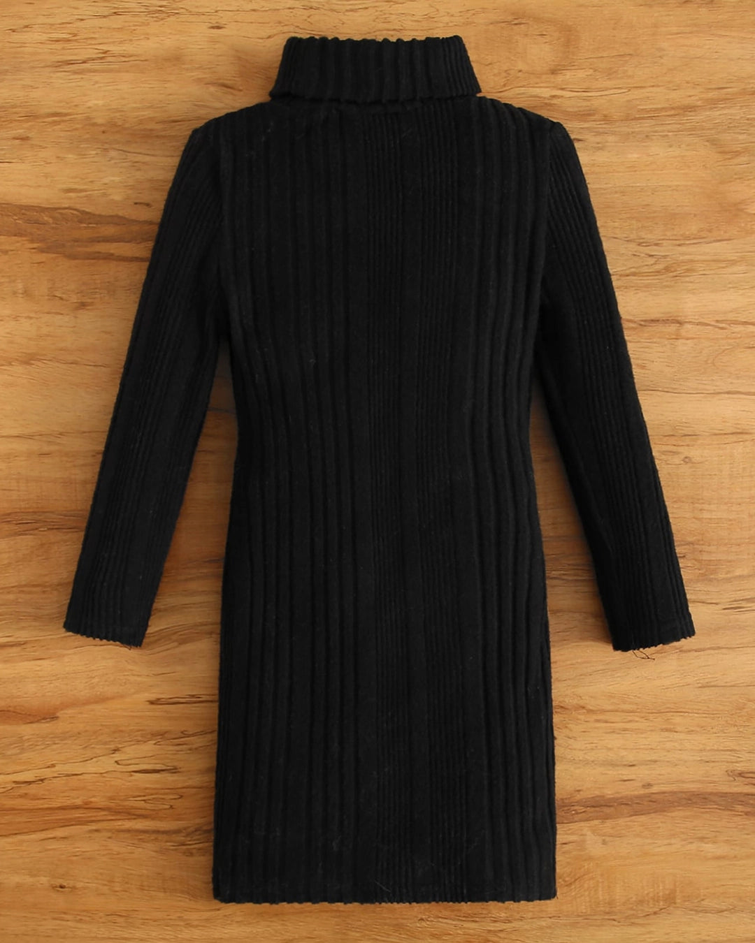 Girls Knitted Turtleneck Dress – Soft Rib Fleece