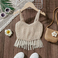 Knitted Holiday Tank Top for Teens with Tassels