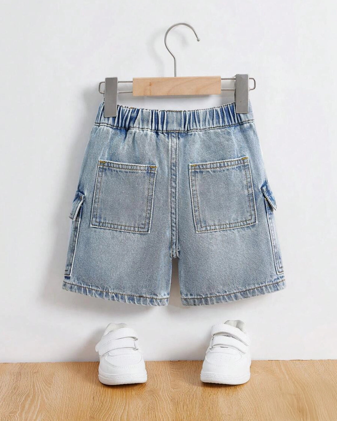 Boys' Washed Denim Cargo Shorts