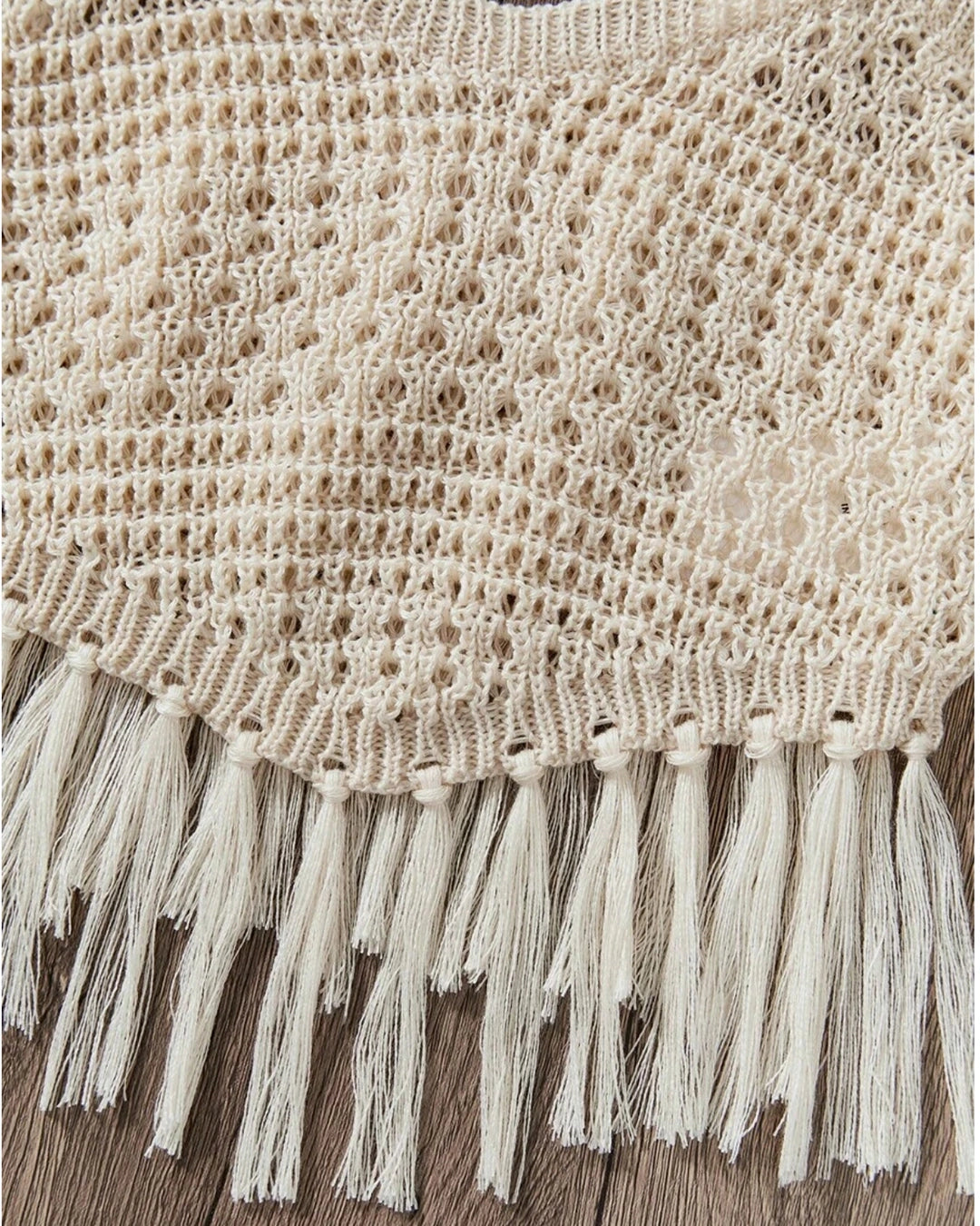 Knitted Holiday Tank Top for Teens with Tassels