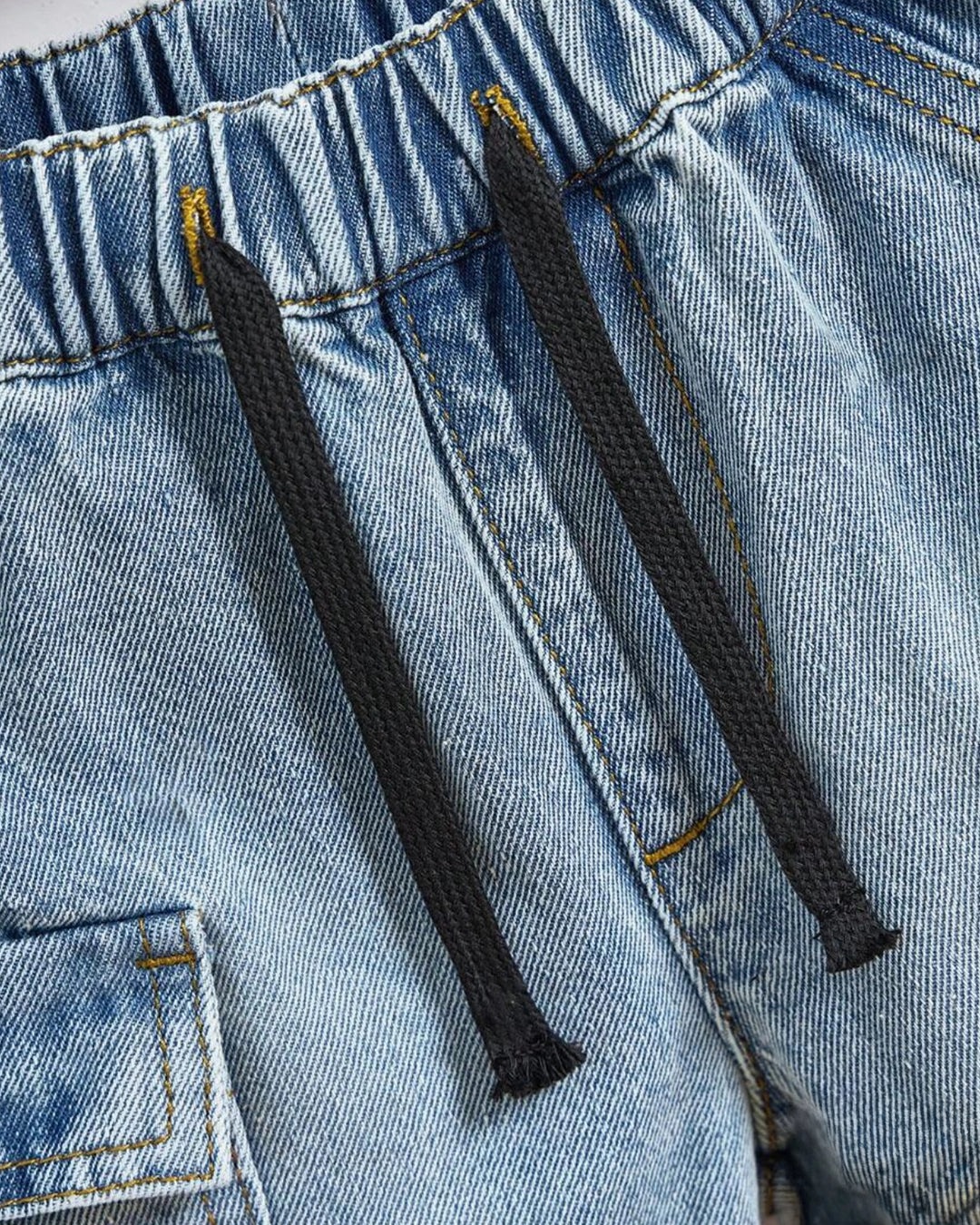 Boys' Washed Denim Cargo Shorts