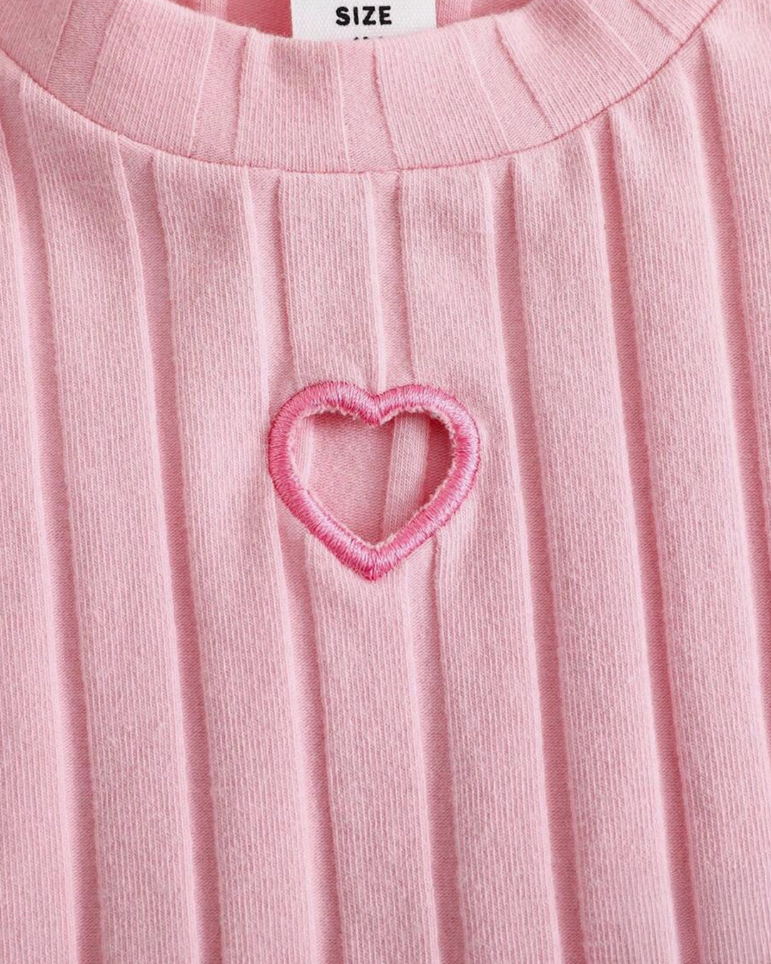 Girls Heart Embroidered Tank Top