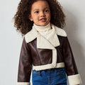 Girls Faux Fur Collar Jacket
