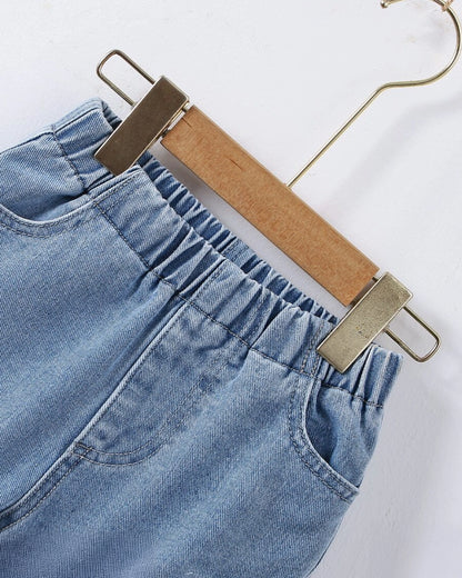 Young Boy Flap Pocket Side Denim Shorts