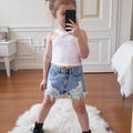 Girl’s Knit Top & Distressed Jeans Set