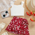 Baby Girl Floral Pleated Skirt & Knit Top Set
