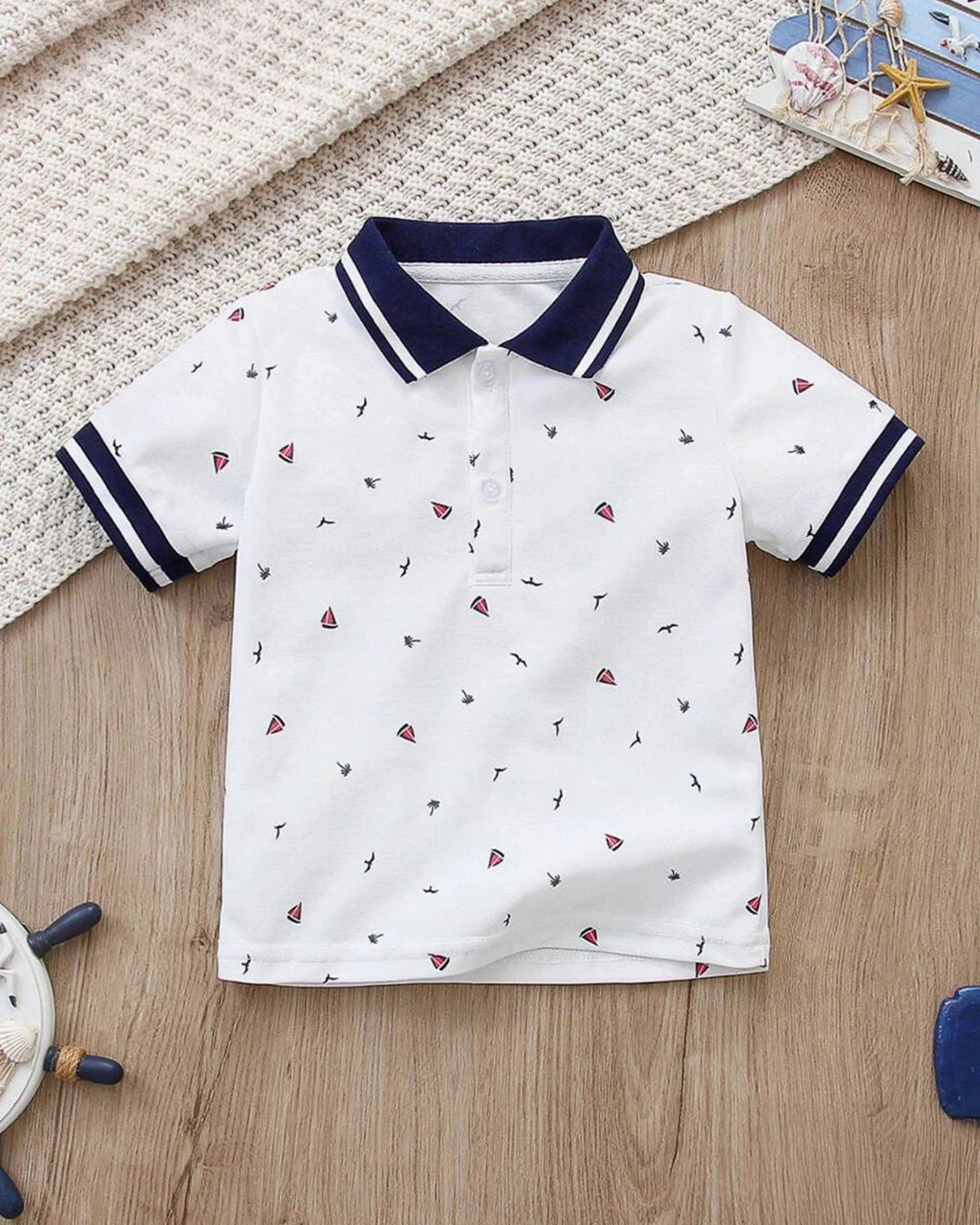 Striped Polo Shirt for Toddlers