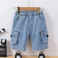 Young Boy Flap Pocket Side Denim Shorts