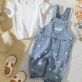 Toddler Girl Heart Print Suspender Set