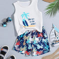 Boys' Beach Print Shirt & Shorts Set - 2 pcs