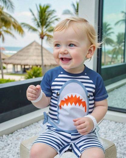 Baby Sailor Print Short Sleeve Romper