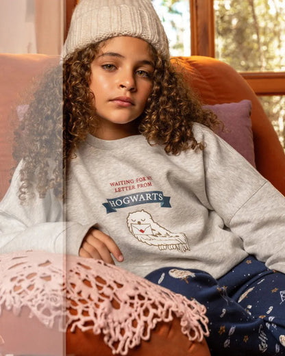 Girls Hogwarts Pajama Set – Grey Sweatshirt