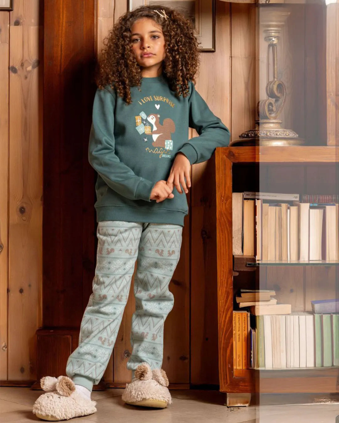 Girls Fleece Winter Pajama – Printed Sweatshirt