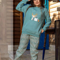 Girls Winter Pajama Set – Animal Print Sweatshirt