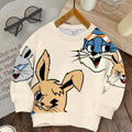 Boys Knit Hoodie with Cool Rabbits Design